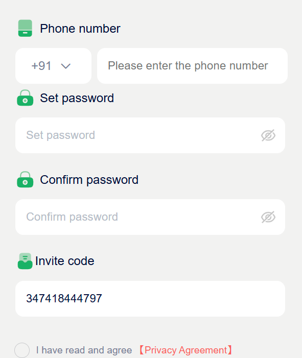 Diuwin Registration Form Screenshot